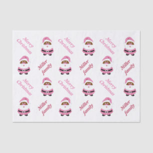 Papel De Seda Natal afro-americano-ameríntico, rosa, bonito