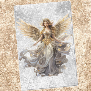 Papel De Seda Natal Angel Férias de Inverno Aquarela
