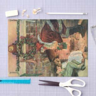 Papel De Seda Natal Antigo, Crianças do Papai Noel Vitoriano