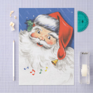 Papel De Seda Natal Antigo, Papai Noel Alegre com Música