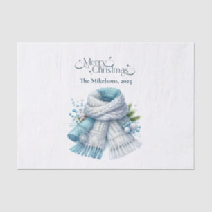 Papel De Seda Natal Azul Aconchegante Rústico