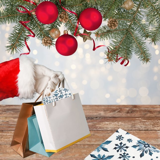 Papel De Seda Natal clássico com floco de neve azul (Criador carregado)
