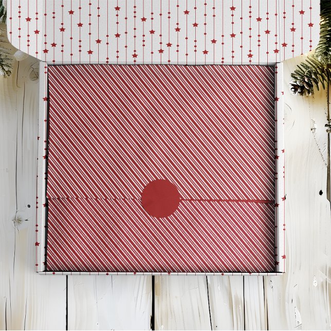 Papel De Seda Natal Clássico Vermelho e Branco (Criador carregado)
