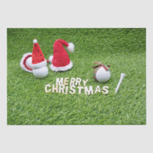 Papel De Seda Natal com chapéu de Papai Noel e teia de golfe