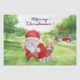 Papel De Seda Natal com Papai Noel e Cachorro