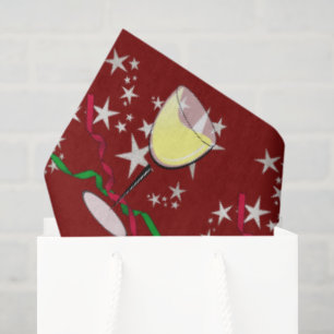 Papel De Seda Natal com Vinho Branco