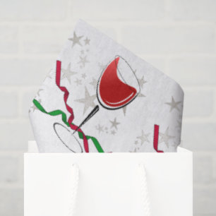 Papel De Seda Natal com Vinho Tinto