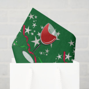 Papel De Seda Natal com Vinho Tinto