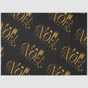 Papel De Seda Natal Contemporâneo Dourado e Preto