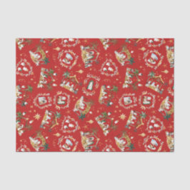 Papel De Seda Natal Cristão Natividade Cinematográfica Vermelha