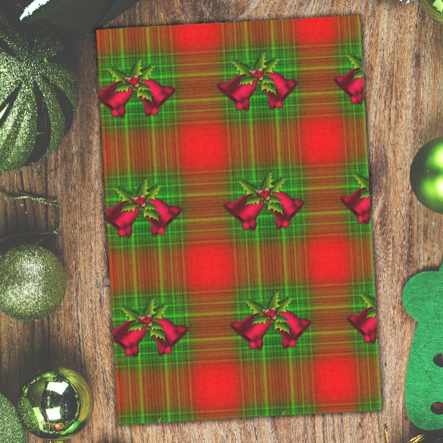 Papel De Seda Natal da Xadrez Vermelha e Verde (Criador carregado)