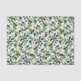 Papel De Seda Natal das Folhas Variegadas e das Winterberry