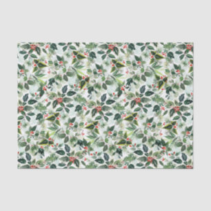 Papel De Seda Natal das Folhas Variegadas e das Winterberry