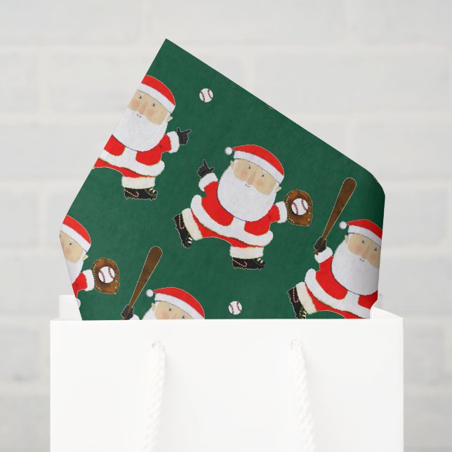 Papel De Seda Natal de Beisebol (Sacola de presentes)