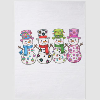 Papel De Seda Natal de Boneco de Neve Elegante