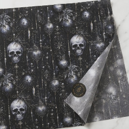 Papel De Seda Natal de Crânios Góticos Creepmas