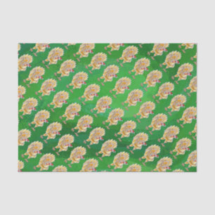 Papel De Seda Natal De Frango Em Verde