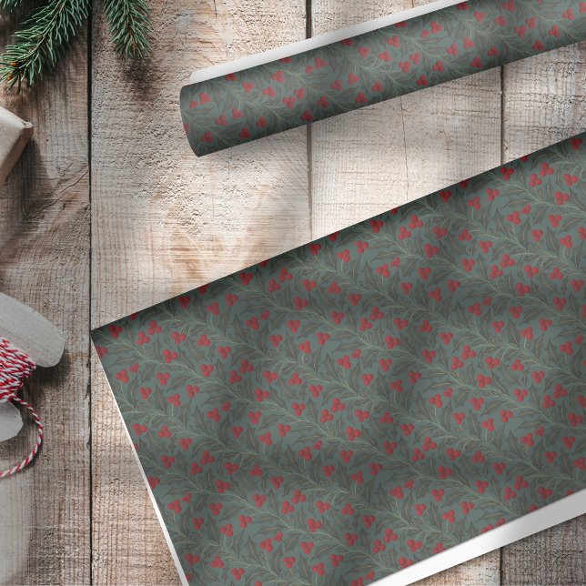 Papel De Seda Natal de Frutas de Azevinho (Criador carregado)