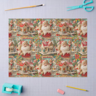 Papel De Seda Natal de Meados do Século 3d Colagem