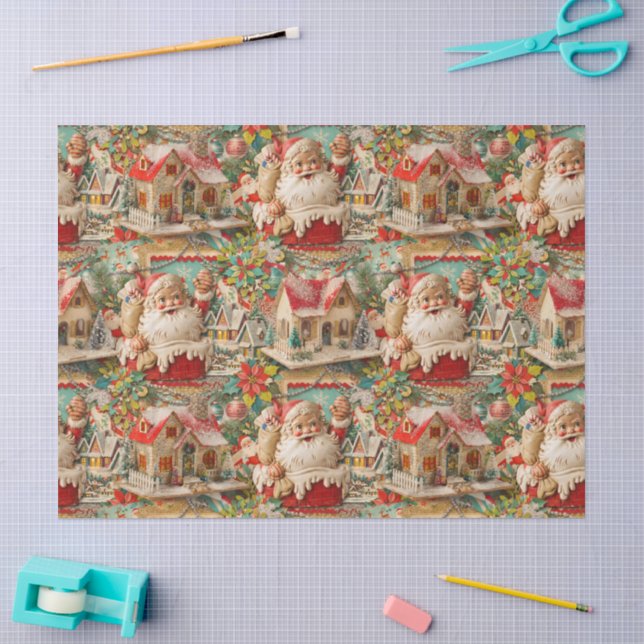 Papel De Seda Natal de Meados do Século 3d Colagem (Arte )