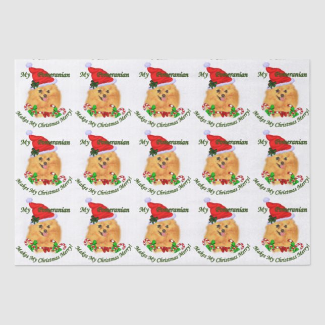 Papel De Seda Natal de Papais noeis da Pomerânia (Frente )
