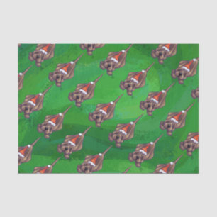 Papel De Seda Natal do cão de cão no verde