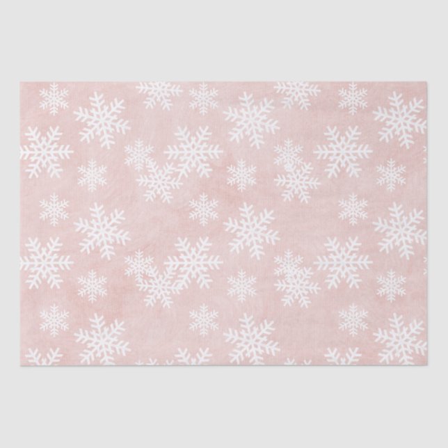 Papel De Seda Natal do Dreamy Pink Snowflake (Frente )