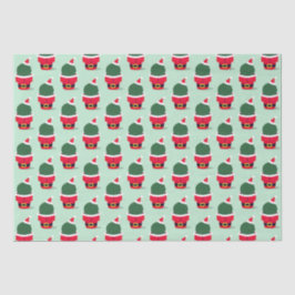 Papel De Seda Natal do Feriado do Cactus papais noeis