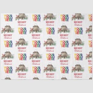 Papel De Seda Natal do Logotipo Empresarial Russo
