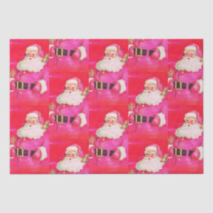 Papel De Seda Natal do Papai Noel Rosa Rosa Bonito