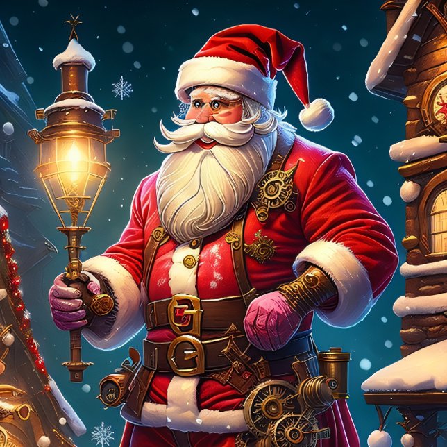 Papel De Seda Natal do Steampunk. Papais noeis com engrenagens m (Criador carregado)