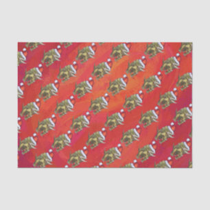 Papel De Seda Natal do Triceratops no vermelho