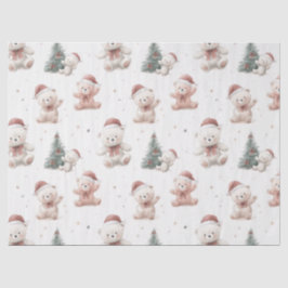 Papel De Seda Natal do Ursinho de Pelúcia Rosa