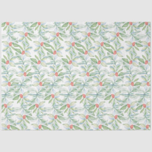 Papel De Seda Natal dos Botânicos com Cor de Água Vermelha e Ver