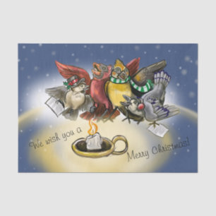 Papel De Seda Natal dos pássaros de Caroling