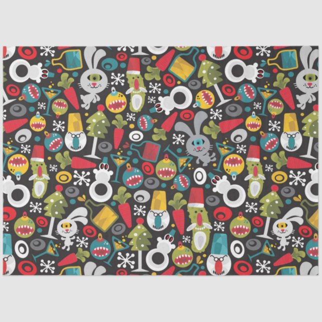 Papel De Seda Natal feio e Feliz ano novo (Frente )