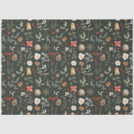 Papel De Seda Natal Festivo do Botânico de inverno