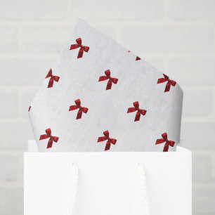 Papel De Seda NATAL FESTIVO laço de fita vermelha simples e boni