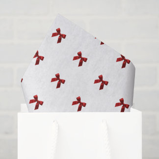 Papel De Seda NATAL FESTIVO laço de fita vermelha simples e boni