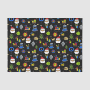 Papel De Seda Natal festivo moderno dos ornamento lunáticos