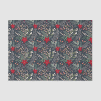 Papel De Seda Natal Floral Poinsettia Winter Heather