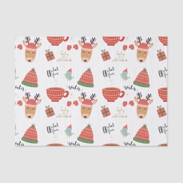 Papel De Seda Natal Fresco Frio Frio Frio Russo País Kraft (Frente )