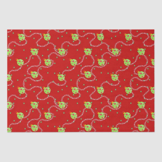 Papel De Seda Natal Garland e Ornament_red (Frente )