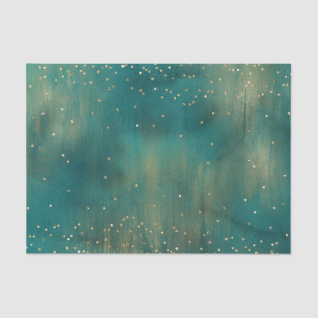 Papel De Seda Natal Glitter Dourado Verde (Frente )