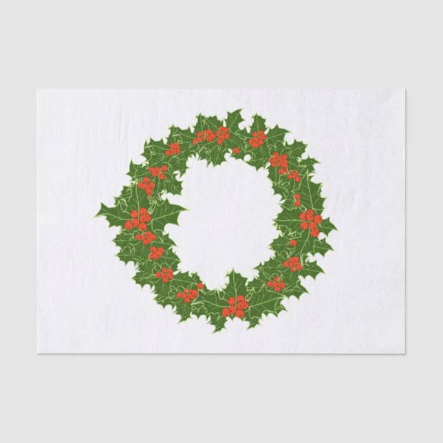 Papel De Seda Natal Holly Wreath (Frente )