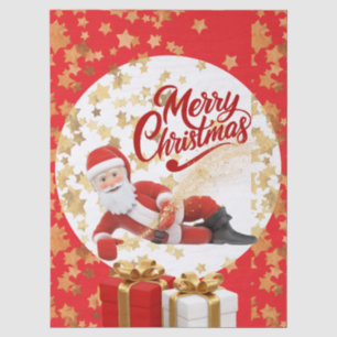 Papel De Seda Natal Legal com Papai Noel nas Festividades de Nat