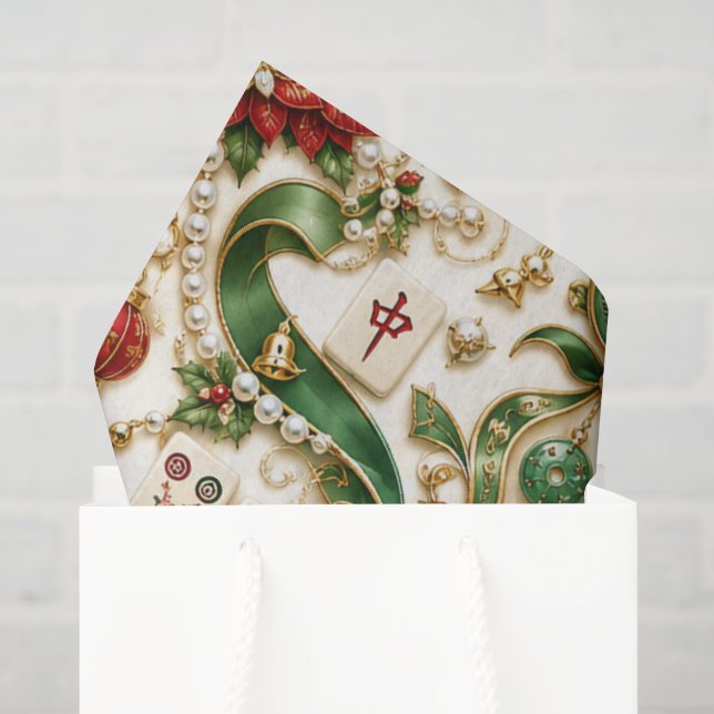 Papel De Seda Natal Mahjong (Sacola de presentes)