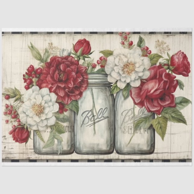 Papel De Seda Natal Mason Jars (Frente )