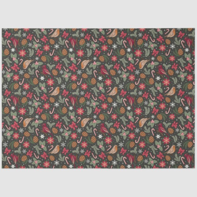 Papel De Seda Natal Natural Ditsy (Frente )