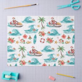 Papel De Seda Natal no Jet Ski com Papai Noel